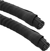 Polyester kabelsleeve zelfsluitend met mantel - 25mm / 5m / zwart