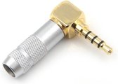 Dolphix 3,5mm Jack (m) connector - metaal / haaks 4-polig / stereo