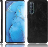 Oppo Reno3 Pro Hoesje Hybride met Kunstleer Coating Zwart