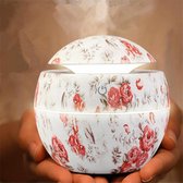 DHHM | Aroma diffuser | 130ml | Ultrasone humidifier | vernevelaar | bevochtiger | verdamper | Aroma therapie | Rood patroon | Incl. 2x 10ml geurolie