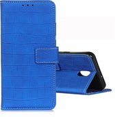 Voor LG K30 2019 Krokodiltextuur Horizontale Flip Leren Case met Houder & Portemonnee & Kaartsleuven & Fotolijst (Blauw)
