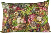 African Jungle Full design Kussenhoes - WhimsicalCollection - Katoen 70 x 50 cm ritssluiting - Afrika - Jungle - Wilde dieren - Kleed jouw huis of tuin prachtig aan met deze kussen