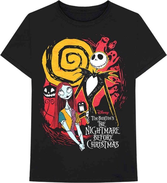 Disney The Nightmare Before Christmas - Ghosts Heren T-shirt - M - Zwart