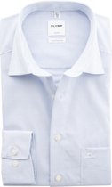 OLYMP Luxor comfort fit overhemd - lichtblauw met wit geruit - Strijkvrij - Boordmaat: 40