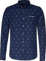 Scotch and Soda - Overhemd Dessin Donkerblauw - M - Heren - Modern-fit