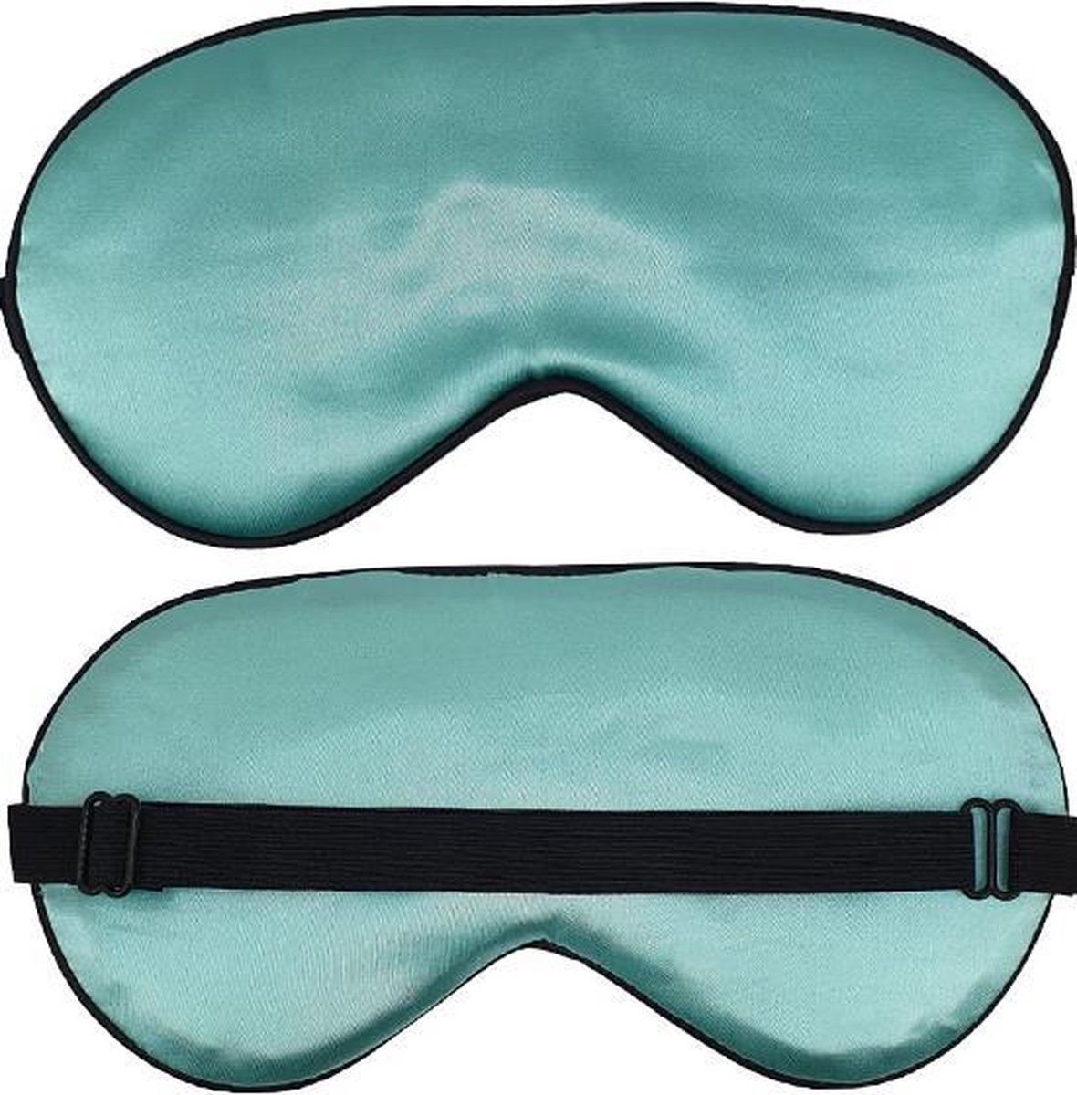 Slaapmaskers Extra Zacht Satijn – 2 Stuks - Beige & Turquoise - Thuis - Slaapmasker - Verduisterend - Onderweg - Vliegtuig - Festival - Slaapcomfort - oDaani — afbeelding 6