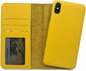 Dutchic Lederen Apple iPhone X / XS Hoesje (Tweedelige ontwerp: Book Case / Hardcase - II Yellow)