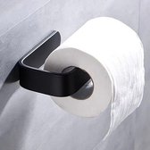Toiletrolhouder - zonder boren - Wcrolhouder zelfklevend - hangend - Wcrolhouder Zuignap - zwart