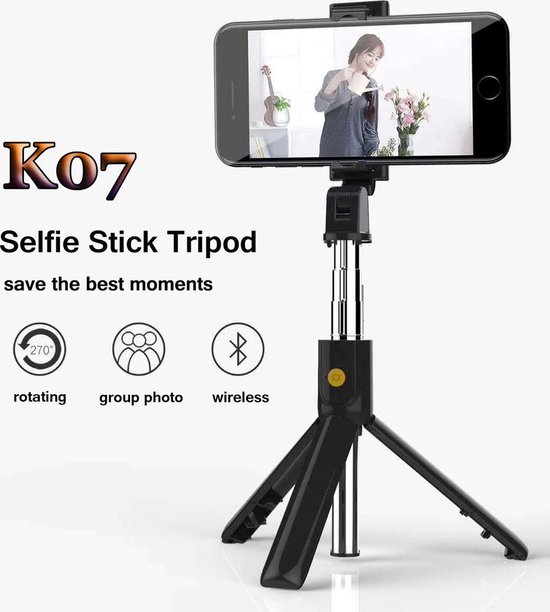 3 in 1 Selfie Stick Tripod - Tripod - Bluetooth Afstandsbediening - Driepoot Statief Telefoon - Selfie stick - Selfiestick - Opvouwbare Tripod - Selfie Stick Tripod - Smartphone Vlog Tripod
