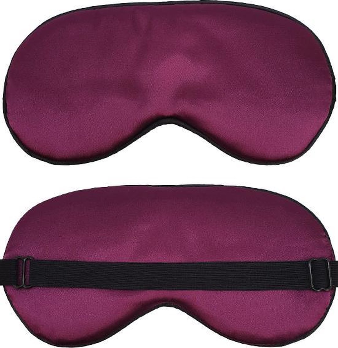 Slaapmaskers Extra Zacht Satijn – 2 Stuks – Zwart & Paars - Thuis - Slaapmasker - Verduisterend - Onderweg - Vliegtuig - Festival - Slaapcomfort - oDaani — afbeelding 4