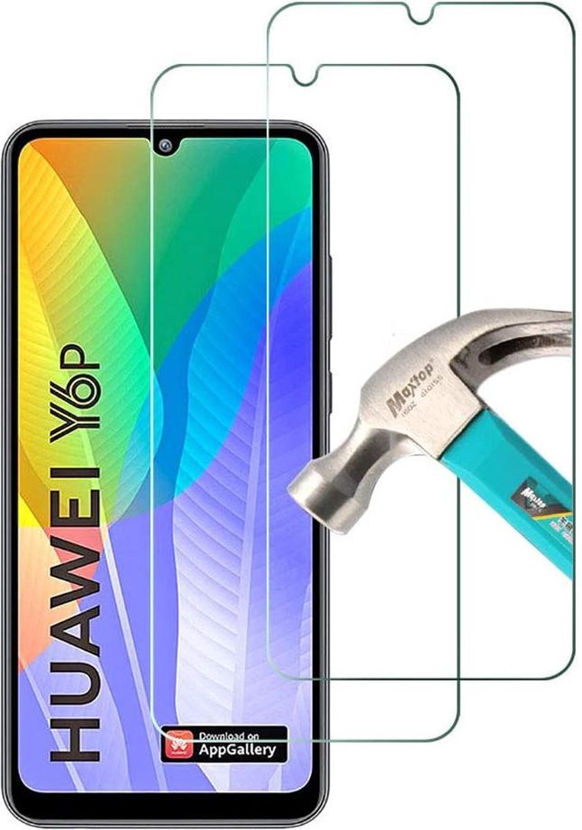 Huawei Y6p / Honor 9A Screenprotector Glas - Tempered Glass Screen Protector - 2x AR QUALITY