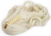 Ponytail Paardenstaart 50cm golvend asblond synthetisch fibrehair