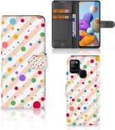 GSM Hoesje Geschikt voor Samsung Galaxy A21s Flip Cover Dots