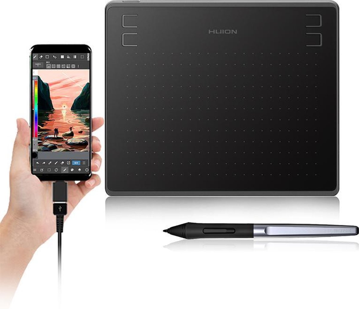 Grafische Tablet|Kantoor|Tekentablet|Graphic Design|Creative| School|Werk|200 x 166mm| USB ZWART