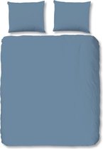 Zachte Katoen/Satijn Tweepersoons Dekbedovertrek Uni Ijsblauw | 200x200/220 | Luxe En Comfortabel | Hoogwaardige Kwaliteit
