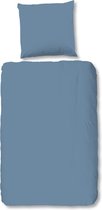 Zachte Katoen/Satijn Eenpersoons Dekbedovertrek Uni Ijsblauw | 140x200/220 | Luxe En Comfortabel | Hoogwaardige Kwaliteit