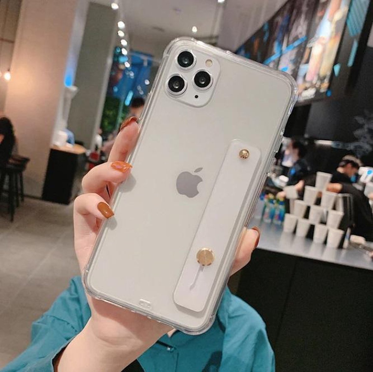 Telefoonhoesje geschikt voor Apple iPhone 11 | Back Cover | Transparant | TPU hoesje | met Standaard voor Staanfunctie