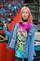 Pikachu Alien Teen Heart Shirt | Goth | Graffiti | Skater | Emo | Alternatief | Feestje | Gothic | Rock | Uniek | Trendy | Hot | Unisex Maat XXL/XXXL