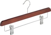 De Kledinghanger Gigant - 10 x Rok / broekhanger beukenhout mahonie gebeitst met anti-slip knijpers, 40 cm