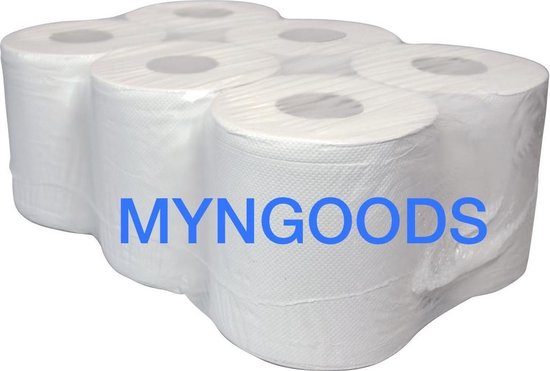 6 premium papieren Handdoek Rol in een kartonnen doos 2 laags van MYNGOODS  - Midi... | bol