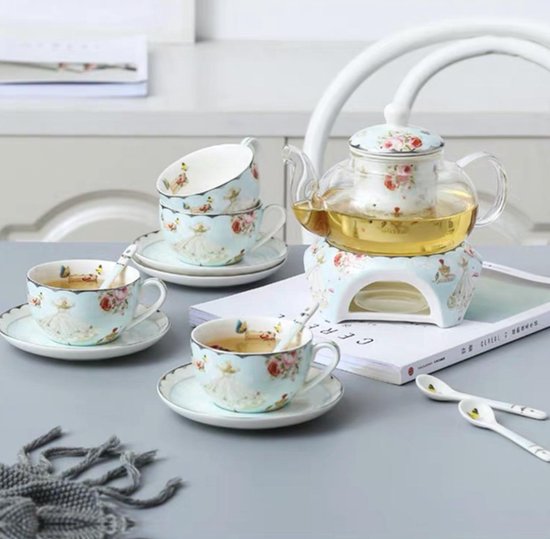 Mikasa Luxe Deco China thee voor één set, theeset voor één met