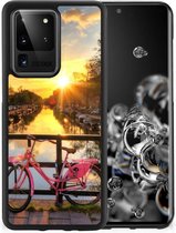 Telefoonhoesje Geschikt voor Samsung Galaxy S20 Ultra Hoesje maken met Zwarte rand Amsterdamse Grachten