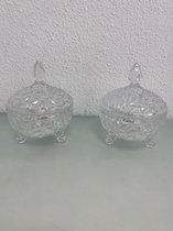 decoratief schaaltje van glas met patroon - set van 2 stuks