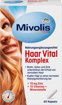 Mivolis Hair Vital Complex ( 10 vitamines + mineralen : Biotine, selenium, Koper en zink) - Glutenvrij, lactosevrij -capsules - 60 stuks