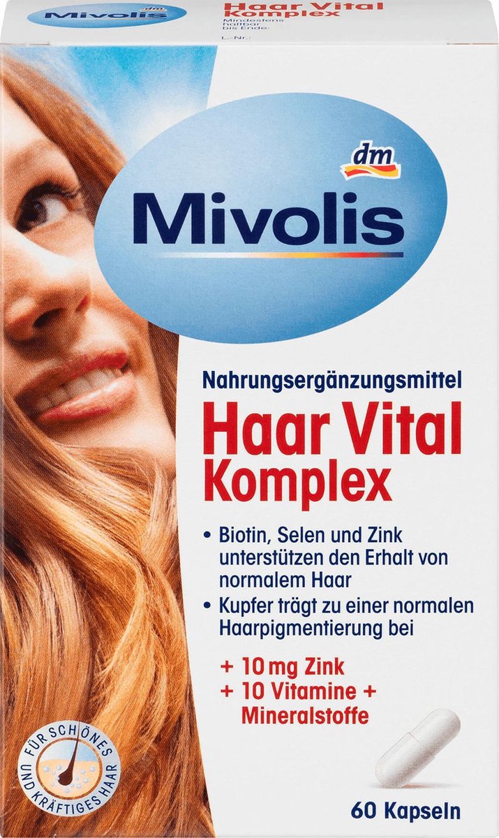 Mivolis Hair Vital Complex ( 10 vitamines + mineralen : Biotine, selenium,  Koper en... | bol.com