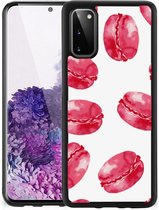 GSM Hoesje Geschikt voor Samsung Galaxy S20 Hoesje Bumper met Zwarte rand Pink Macarons