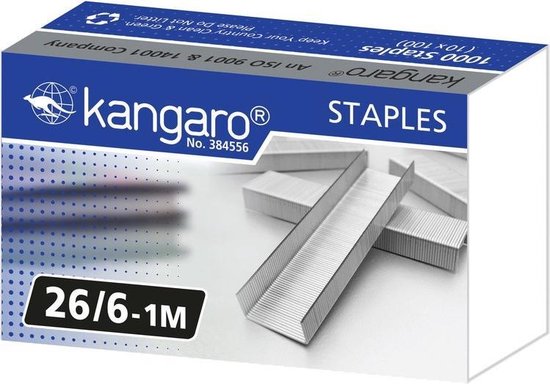 Kangaro nietjes 26/6 - 6mm - 25 vel - 1000 nietjes - K-7526326