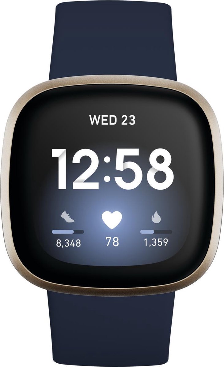 Bol.com Fitbit Versa 3 - Smartwatch - Blauw aanbieding
