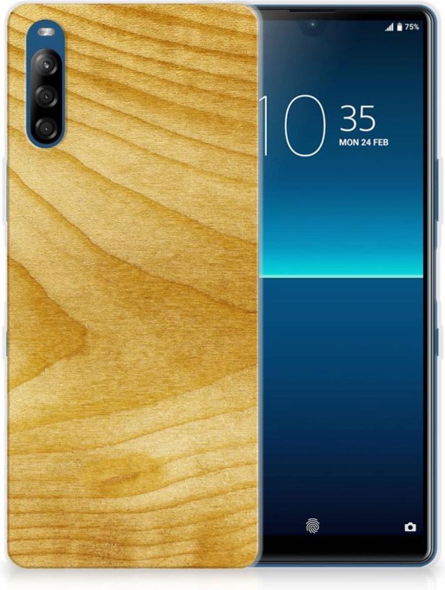 Back Cover voor Sony Xperia L4 Bumper Hoesje Licht Hout