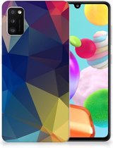 Telefoon Hoesje Geschikt voor Samsung Galaxy A41 Siliconen Back Cover Polygon Dark