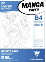 Clairefontaine Manga Paper – B4 storyboard papier – 1-voudige indeling