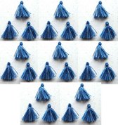 24 Thread Tassels - Blauw  - 3cm - Leuke decoratieve sierkwastjes