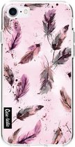 Casetastic Apple iPhone 7 / iPhone 8 / iPhone SE (2020) Hoesje - Softcover Hoesje met Design - Feathers Pink Print