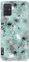 Casetastic Samsung Galaxy A71 (2020) Hoesje - Softcover Hoesje met Design - Paint Splatter Aqua Print