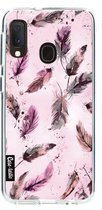 Casetastic Samsung Galaxy A20e (2019) Hoesje - Softcover Hoesje met Design - Feathers Pink Print
