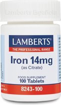 Lamberts IJzer Citraat 14 mg - 100 Tabletten