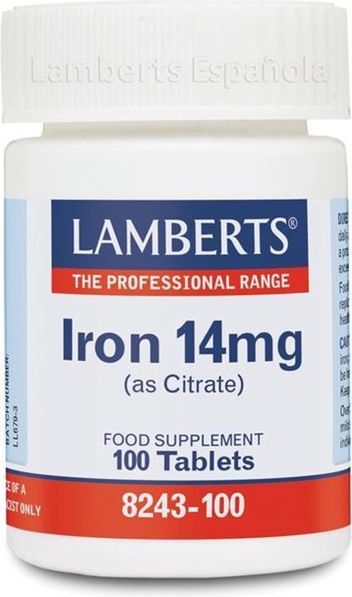 Lamberts IJzer Citraat 14 mg - 100 Tabletten | bol.com
