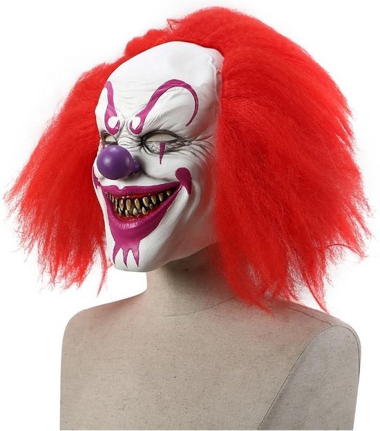 Killer Horror Clownsmasker met haar | Latex Clownsmasker | Horror Masker  Luxe | Killer... | bol.com