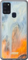 Samsung Galaxy A21s Hoesje Transparant TPU Case - Fire Against Water #ffffff