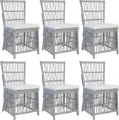 Eetkamerstoelen set 6 stuks Rotan (Incl LW anti kras viltjes) - Eetkamer stoelen - Extra stoelen voor huiskamer - Dineerstoelen – Tafelstoelen