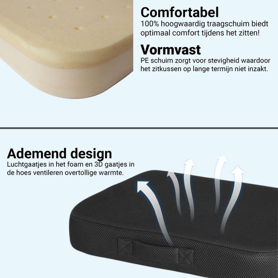 INAEPEAK Zitkussen van Traagschuim - Ergonomisch Holruimteontwerp - Extra Dikke en Brede Zitting (46x40x8,5 cm) - Ademende Modalhoes - Voor Bureaustoel en Auto - Donkergrijs INAEPEAK Zitkussen van Traagschuim - Ergonomisch Holruimteontwerp - Extra Dikke en Brede Zitting (46x40x8,5 cm) - Ademende Modalhoes - Voor Bureaustoel en Auto - Donkergrijs