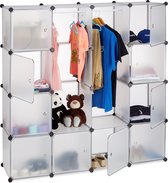 relaxdays armoire système clic - 12 compartiments - armoire en plastique - armoire à chaussures transparent