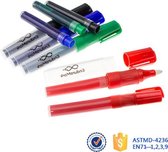 12 Whiteboard Markers + 36 Inktpatronen - Navulbare Whiteboardmarker - Whiteboard Marker met Inkt Navulbaar - Navulbare Whiteboardmarker met Inkt - Refill Inkt - 4 Kleuren - 3 Stuk