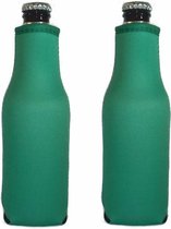 2 x Bierfles koelhoud hoesje - flessen koelhouder - bierfles - Groen