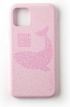 Wilma Stop Plastic Case Biologisch Afbreekbaar Beschermend Hoesje Walvis iPhone 11 Pro - Roze