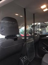 Opvouwbaar Balie kuchscherm voor voertuig - taxi, preventiescherm hygiënescherm plexiglas scherm XL
